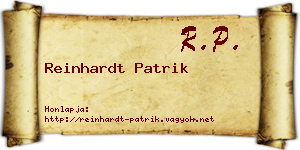 Reinhardt Patrik névjegykártya